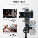 NEEWER Selfie Stick with Detachable Bluetooth Remote Shutter, Lightweight Foldable Travel Tripod for iPhone for YouTube/TikTok Vlogs Live Streaming Photography, Black, P15 photo 4