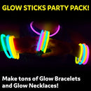 Glow Sticks Bulk Neon Party Supplies - 200 8” Neon Party Glow Sticks w/ Connectors for Glow Necklaces and Glow Bracelets Glow in the Dark Party Supplies | 200 Pack — 2