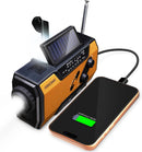 FosPower NOAA Emergency Weather Radio A1 7400mWh Solar Hand Crank (Orange) — 1