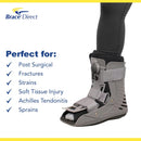 Brace Direct Short Full Shell Walking Boot with Air Pump – Low-Profile Orthopedic CAM Walker for Foot & Ankle Fractures, Sprains & Post-Op Recovery Small (US Shoe Men 4.5-7.5 / Women 6-8.5) — 3