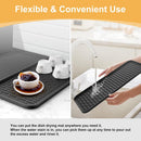 Silicone Coffee Mat, 24''x16'' Bar Mat with Detachable Dish Drying Mat - Fits Under Coffee Maker & Dish Rack — 4