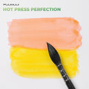 Fuumuui Watercolor Paper Block 9x12 Inch, Smooth Surface 100% Cotton Watercolor Paper, 22 Sheets, 140lb/300gsm, Hot Press, Acid-Free, Art Paper for Painting & Drawing, Wet, Mixed Media | Green Hot Press | 9“×12” — 4