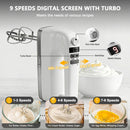 Lord Eagle 9-Speed Digital Hand Mixer Electric Handheld, 500W DC Motor