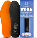 HANDARTE Memory Foam Work Insoles for Standing All Day | Premium Leather Boot Inserts for Men/Women | Durable - 100% Natural Goatskin & Anti Sweat (US W9.5/M8 | EU41) — 1