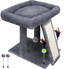 TWDEPART Cat Tree Tower with Cat Scratching Post for Indoor Cats, Activity Centre Climbing Tree with Scratching Board and Playful Toy Balls, Grey — 3
