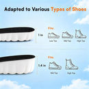 Height Increase Insoles for Men Women, 4D Cloud-Like Memory Foam Shock Absorption Anti-Fatigue Steppers Insoles, Comfortable & Breathable Massage Shoe Inserts for Standing All Day - Black - 1.4IN / US Women 6.5-9 — 6
