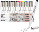 Grabie Micro Fineliner Pens, Set of 20 Multicolor Waterproof Drawing Pens | 20-Multicolor — 1