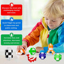 Chivao 100 Pack 24 Blocks Fidget Snake Cube Stocking Stuffers Kids, 5 Color — 3
