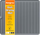 Songrey Silicone Dish Drying Mat for Kitchen Counter, 18" x 16", Dark Gray