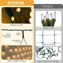 suddus 360 LED Christmas Net Light, Net Lights Outdoor,12ft x 5ft Bush Lights Outdoor Waterproof Connectable Green Wire for Bushes, Lamn, Trees, Christmas Decoration, Warm White — 7