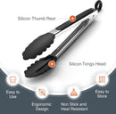Tribal Cooking Kitchen Tongs with Silicone Tips - Stainless Steel tongs for cooking - 9" and 12" Tongs With Silicone… — 2