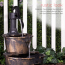 Alpine Corporation 27" Tall Rustic Outdoor 2-Tier Barrel Pump Water Fountain…