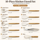 Silicone 10 Pcs Kitchen Cooking Utensils Set, Recycled Materials Certification, BPA Free Spatula Set with Heat… — 2