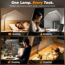 Airlonv LED Desk Lamp with Clamp, 17" Stepless Dimming Light, Black — 5