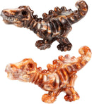 DinoBone 2-Pack Tough Dog Chew Toys for Aggressive Chewers, Bacon Flavor