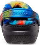Crocs Kids' Classic Lined Kids Clog – Black/Multi — 6