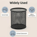 Pen Holder Pencil Holder Mesh Metal Pen Cup Holder Pencil Cup Holder for Desk Office Home Pen Organizer Black, 6 Pack — 5