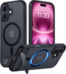 Temdan Magnetic Compatible with iPhone 16 Plus Case, [Built-in Invisible Kickstand][Compatible with MagSafe] [Military Grade Shockproof] Slim Translucent Matte Phone Case for iPhone 16 Plus 6.7" — 1