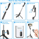 SelfieShow Selfie Stick, Extendable Selfie Stick Tripod with Wireless Remote and Tripod Stand, Portable, Lightweight, Compatible with iPhone 17 16 15 14 13 12 Pro Xs Max/Samsung Smartphone and More photo 6