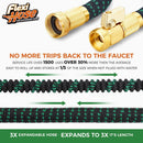 Flexi Hose with 8 Function Nozzle, 50FT - Lightweight Expandable Garden Hose, No-Kink Flexibility, 3/4 Inch Solid Brass Fittings and Double Latex Core - Black and Green — 3
