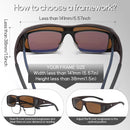 Polarized Fit Over Glasses Sunglasses for Men Women Driving Square Wrap Around Shades UV Protection Sun Eyewear PT2006 | Matte Coffee/Brown | 62 Millimeters — 5