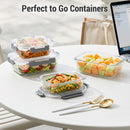 Dealusy 10 Sets 36 oz & 12 oz Glass Food Storage Containers with lids, Gray — 7