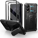 Dexnor for Samsung Galaxy S25 Edge Case with Upgraded Slide Camera Cover & 2 Front Frames & Built-in Screen Protector & Kickstand, Heavy-Duty Rugged Case Full-Body Bumper Protective Cover,Black — 1