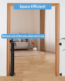 Veraste Retractable Baby Gate for Doorways and Stairs, Mesh Safety Gate for Pet, Indoor & Outdoor Use, One-Hand Operation, Easy Installation, 33.6" Tall, Expands to 55" Wide（Black,33.6"x55" — 4