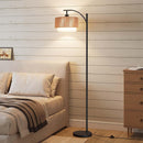 SUNMORY Arc Floor Lamps for Living Room, Rattan Standing lamp with 12W Bulb — 6