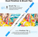 Ohuhu Adult Coloring Book Markers 60 Colors Dual Tip Water-Based-Maui-White | 1 Count (Pack of 60) | White Pen | Elegant Gift Box — 3
