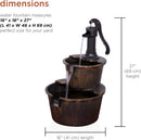 Alpine Corporation 27" Tall Rustic Outdoor 2-Tier Barrel Pump Water Fountain…