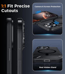 Temdan Magnetic Compatible with iPhone 16 Pro Max Case, [Built-in Invisible Kickstand][Compatible with MagSafe] [Military Grade Shockproof] Slim Translucent Matte Phone Case for iPhone 16 Pro Max 6.9" — 5