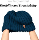 FURTALK Winter Hats for Women Fleece Lined Beanie Knit Chunky Womens Snow Cap - Dark Blue — 2