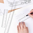 Unjoo Clear Plastic Ruler 6 Inch+12 Inch Straight Ruler, for School, Office | 6inx12in/2pcs | 6inx12in — 7