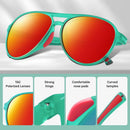 KUGUAOK Polarized Aviator Sunglasses for Women Men Sports Style UV400 Protection Running Sun Glasses Vintage Trendy Shades | Black+green Red+purple+floral Pink — 5