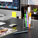 NIUBEE Acrylic Pen Holder for Desk, Clear Pencil Cup Organizer 2 Packs — 2