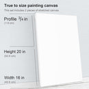 PHOENIX 16x20 Inch 2 Pack Artist Canvas - Large Stretched Canvases for Painting - 3/4 Inch Profile, 100% Cotton 11 Oz. Gesso Primed White Blank Professional Canvas Oil & Acrylic Paints | Traditional | 16"x20" — 2