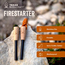 Texas Bushcraft Fire Starter - 3/8" Thick Ferro Rod with Striker and Paracord Wrist Lanyard – Waterproof Flint Fire Steel Survival Lighter for Your Camping, Hiking and Backpacking Gear | Army Green — 4