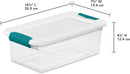 Sterilite 6 Quart Latching Box, Small Clear Plastic Storage, White, 12 Pack — 2