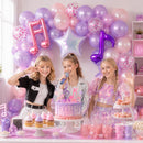 Pink Purple Music Note Iridescent Star Balloons for Birthday Party Decor | Pearl Purple Pink | 35PCS — 6