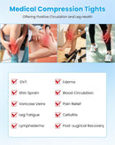 Medical Compression Leggings for Women, 15-20 mmHg Compression Pantyhose | 3X-Large | Black — 4