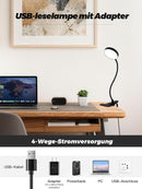 Clip on Light,10 RGB Colors+10 Brightness Small Desk Lamp with Clamp Light — 8