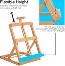 MEEDEN Heavy-Duty Tabletop Studio H-Frame Wooden Easel- Solid Beech Wood Adjustable Artists Desktop Wood Easel Table for Artist, Beginners & Teens- Holds Canvas Art up to 23" High — 4