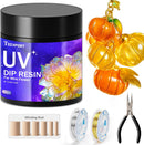 Teexpert UV Resin Dip for Wire Flowers Kit, 100g Crystal Clear UV Dip Resin with Pliers, 2Pcs 31FT Wires for Wire… — 1