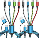 4 in 2 Multi Charging Cable, USBA/C Universal Charging Cords 2 Pack 5FT 1