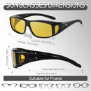 Polarized Fit Over Glasses Sunglasses for Men Women Driving Square Wrap Around Shades UV Protection Sun Eyewear PT2006 | 2pcs(black/Nightvision) | 62 Millimeters — 6