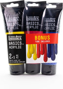 Liquitex Basics Acrylic Paint Set, 3 x 118ml (4-oz.) Tube Paint Set, Primary Colors — 1