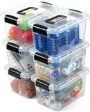 EOENVIVS Plastic Storage Bins with Lids 6 Packs, 7 Quart Storage Organizer Bins with Buckle-Up Latches and Handle, Stackable Storage Containers for Home Pantry Office Classroom Organization, Clear — 1
