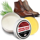 Natural Leather Conditioner & Cleaner Paste with Coconut Oil, Waterproof Leather Care Balm for Boots Shoes Bags Jackets Furniture, Softens Restores Protects Full Grain Smooth Leather-5.3Oz — 1