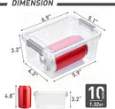 Citylife 10Packs 1.3Qt Small Storage Bins with Lids,Stackable Clear — 2